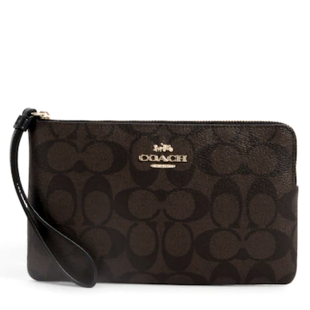 Black Coach Wristlet Pouch